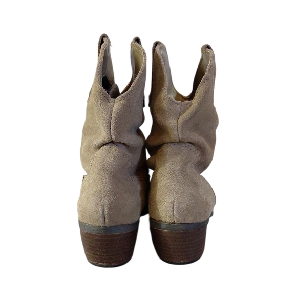 White Mountain Slammin Western Ankle Boots Tan Suede Shortie Cowgirl Boots Sz 6 - Picture 6 of 10
